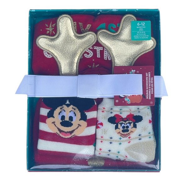 Disney Store Mickey Mouse My 1st Christmas Holiday Accessory Set for Baby 6-12M - Picture 1 of 12
